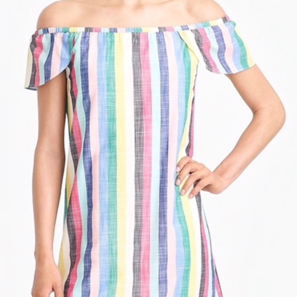 J. Crew Dresses & Skirts - J. Crew Factory Stripe Off The Shoulder Dress